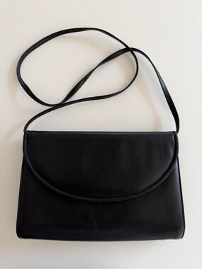 ARNOLD CHURGIN Vintage Leather Shoulder Bag Convert to Clutch Minimalist Staple
